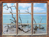 Strand mit Treibholz in Kuba  3D Wandtattoo Fenster