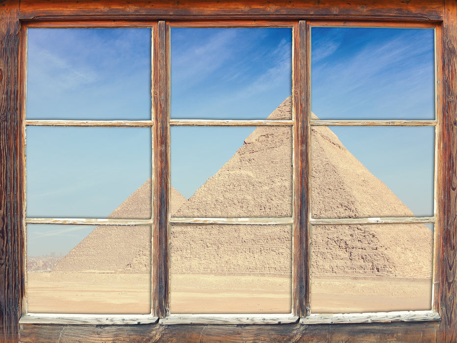 Beeindruckende Pyramiden von Gizeh  3D Wandtattoo Fenster