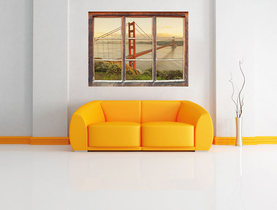 Prächtige Golden Gate Bridge 3D Wandtattoo Fenster Wand