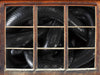 Schwarze elegante Schlange  3D Wandtattoo Fenster