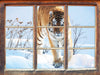 Stolzer Tiger im Schnee  3D Wandtattoo Fenster