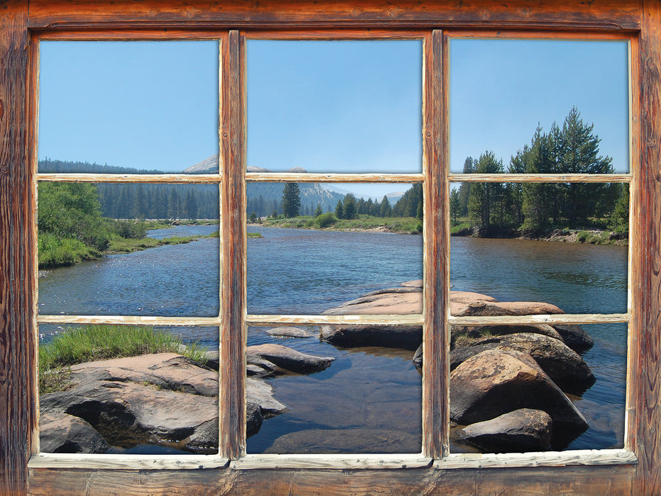 Fluss in Yosemite National Park  3D Wandtattoo Fenster