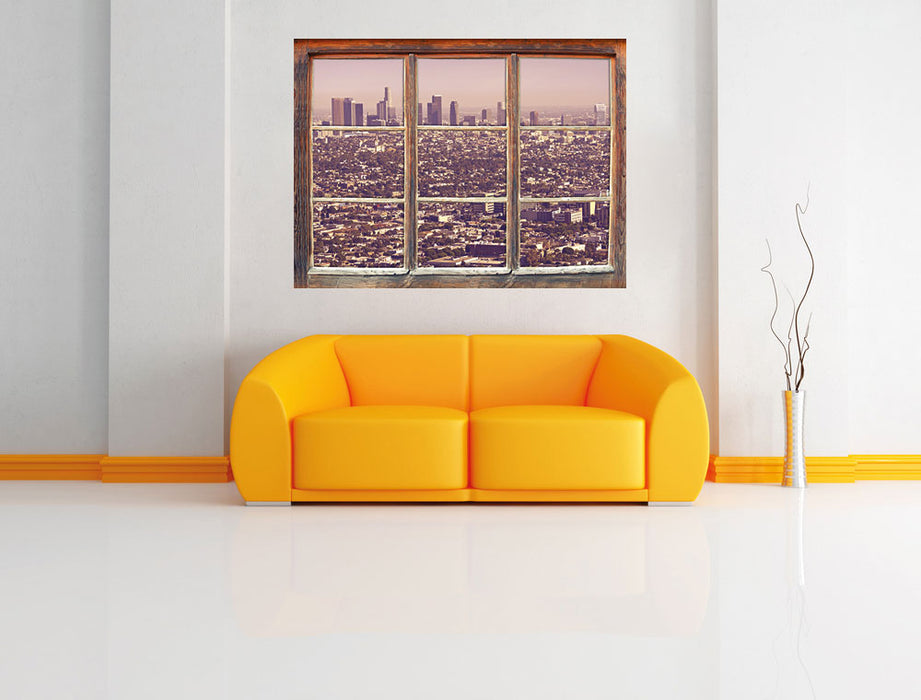 Skyline von Los Angeles 3D Wandtattoo Fenster Wand