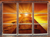 Prächtige Maya Pyramide  3D Wandtattoo Fenster