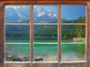 Atemberaubender Bergsee  3D Wandtattoo Fenster