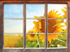 Strahlendes Sonnenblumenfeld  3D Wandtattoo Fenster