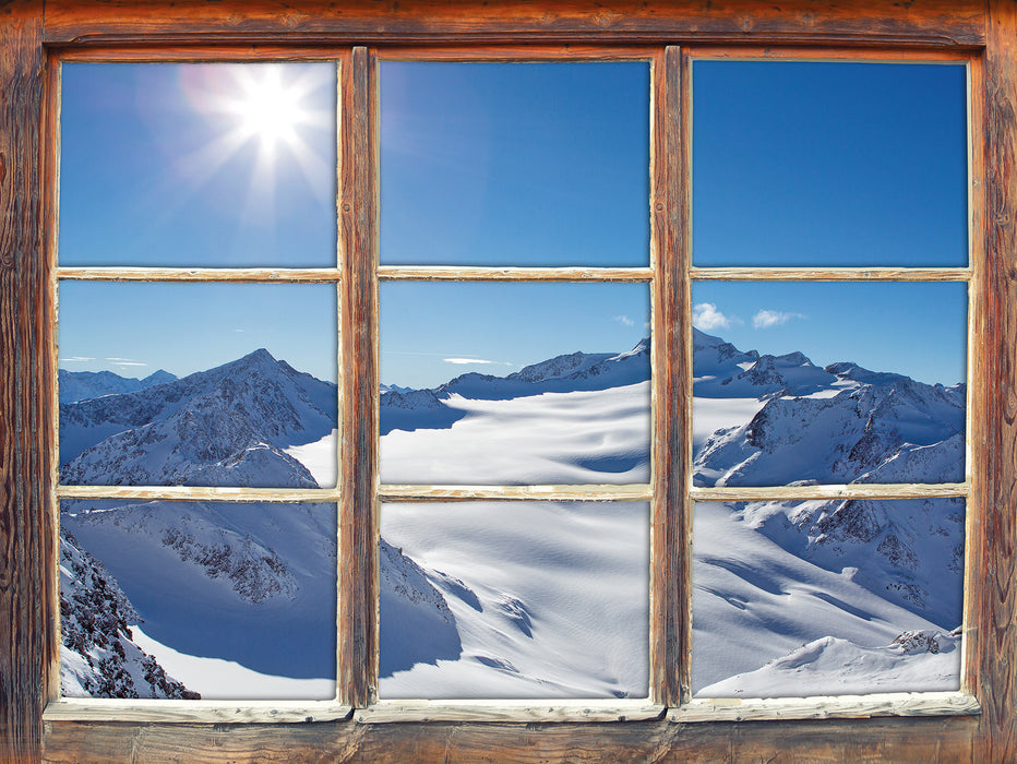 Atemberaubende Winterlandschaft  3D Wandtattoo Fenster