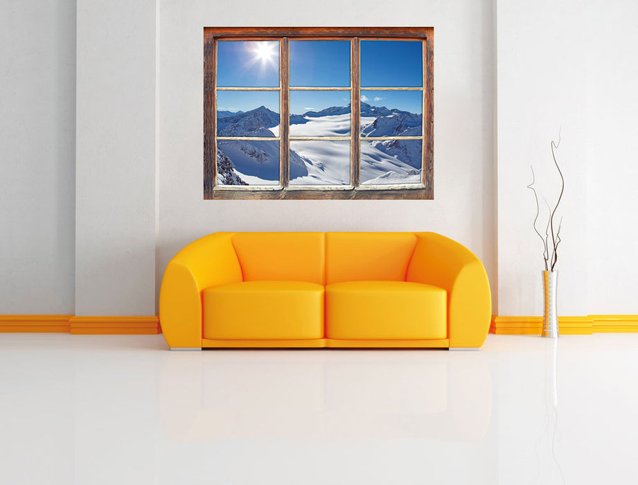 Atemberaubende Winterlandschaft 3D Wandtattoo Fenster Wand
