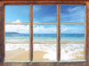 Strand bei Sonnenuntergang 3D Wandtattoo Fenster