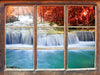 Bach in Herbstlandschaft  3D Wandtattoo Fenster