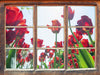 Tulpenfeld  3D Wandtattoo Fenster