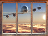 Flugzeug 3D Wandtattoo Fenster