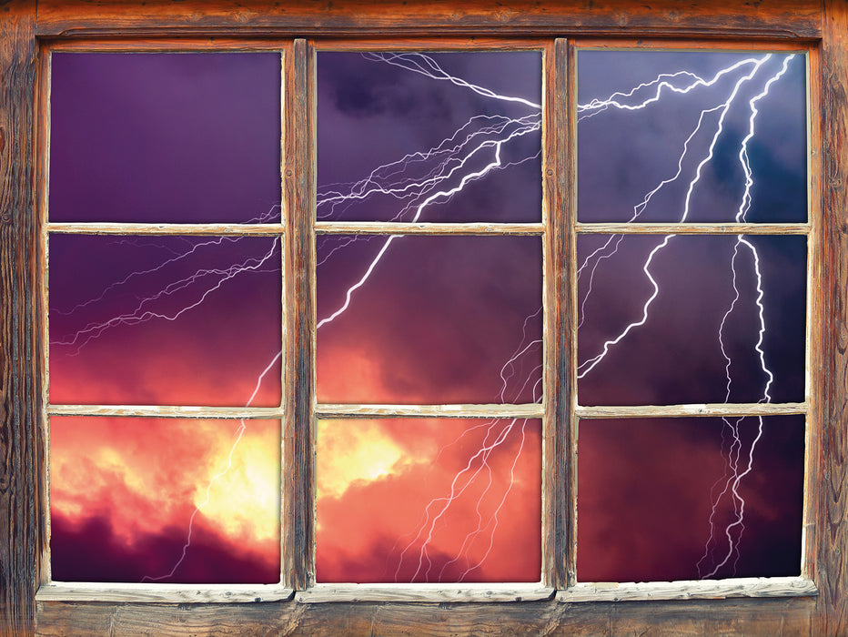 Blitze  3D Wandtattoo Fenster