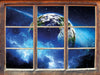 Planet Erde  3D Wandtattoo Fenster