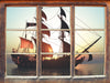 Altes Segelschiff 3D Wandtattoo Fenster