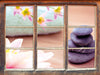 Lotusblüte auf Zen Stein  3D Wandtattoo Fenster