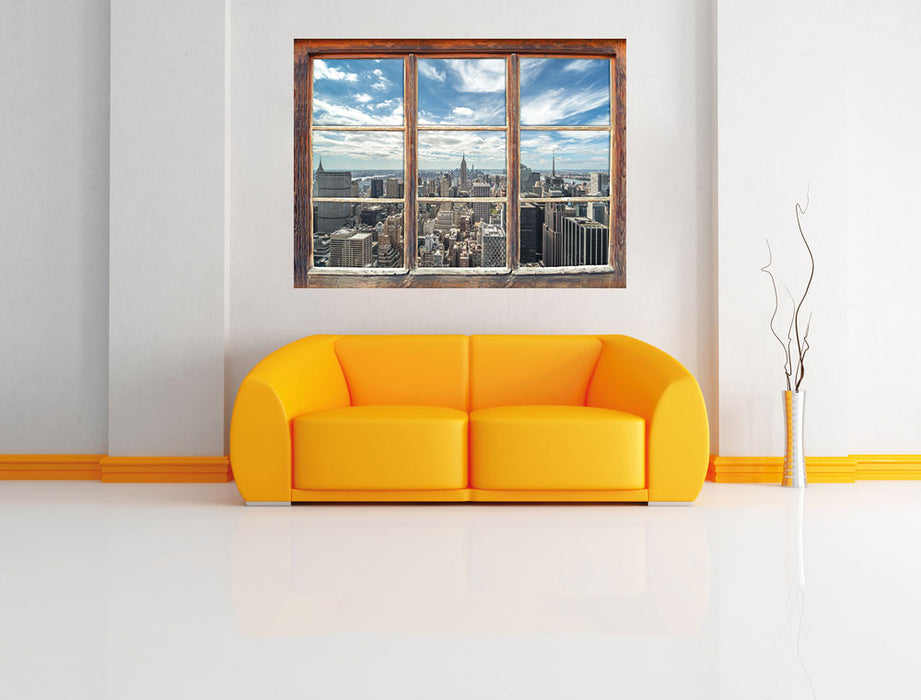 New York Skyline 3D Wandtattoo Fenster Wand