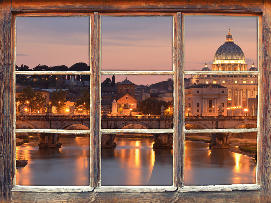 Vatikan Petersplatz  3D Wandtattoo Fenster