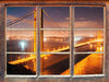 Golden Gate Bridge bei Nacht  3D Wandtattoo Fenster