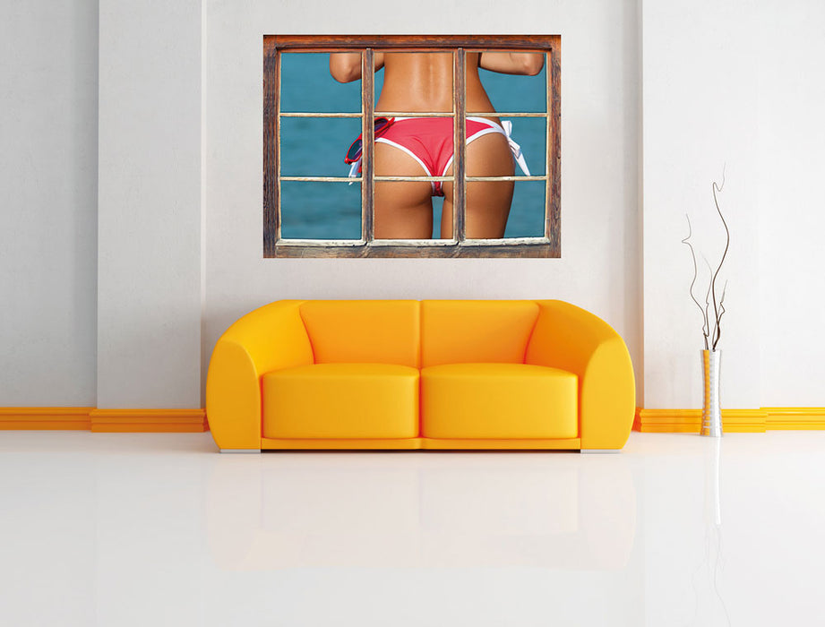 Sexy Po 3D Wandtattoo Fenster Wand