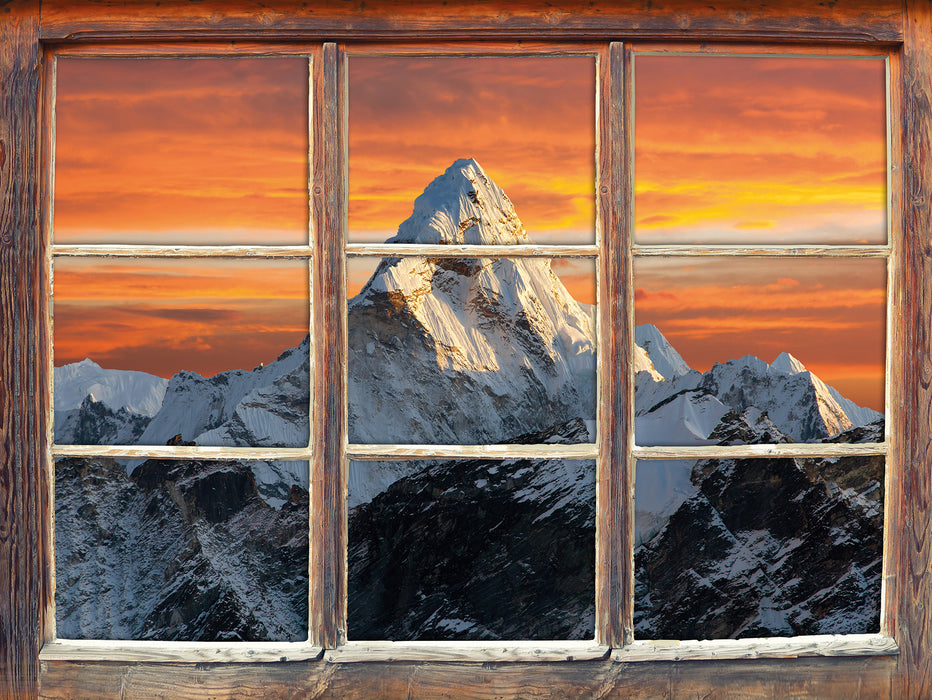 Berge in der Sonne  3D Wandtattoo Fenster