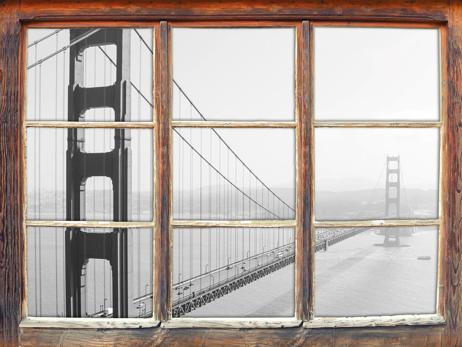 Golden Gate Bridge San Francisco  3D Wandtattoo Fenster