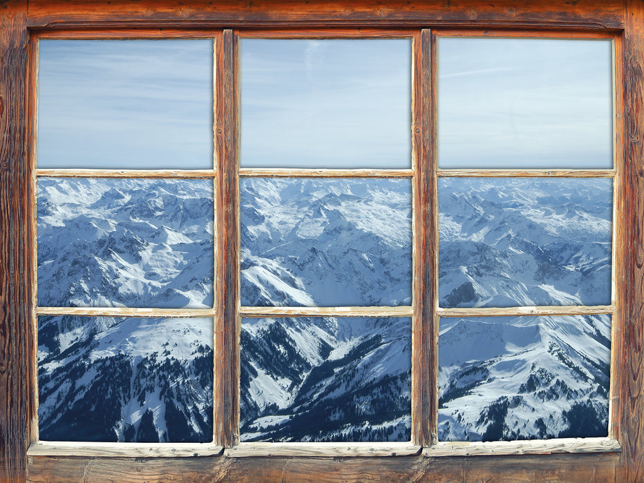 Alpen  3D Wandtattoo Fenster