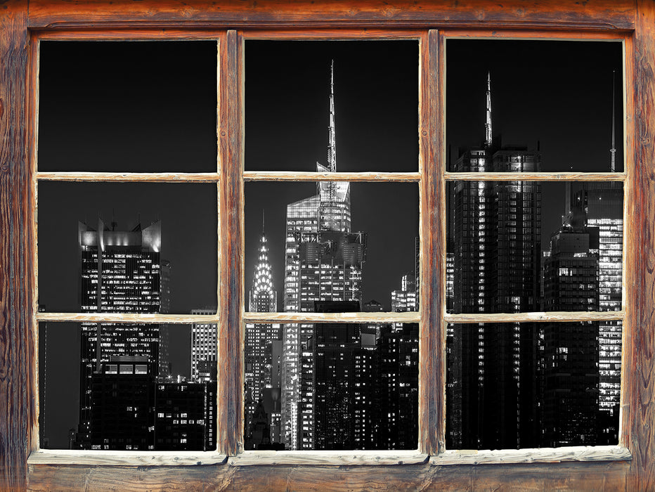 New York von oben schwarz weiß  3D Wandtattoo Fenster