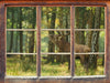 Hirsch im Wald  3D Wandtattoo Fenster