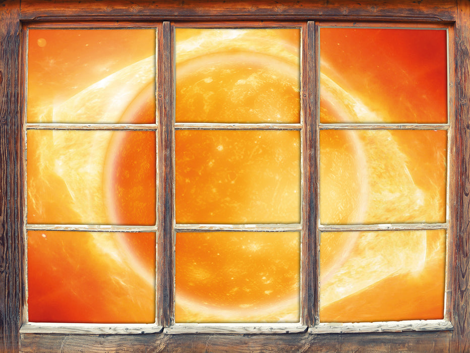 Sonne Feuerball  3D Wandtattoo Fenster