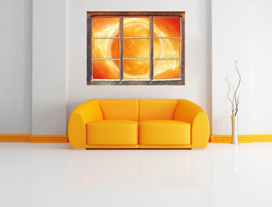 Sonne Feuerball 3D Wandtattoo Fenster Wand