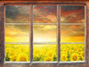 Sonnenblumenfeld  3D Wandtattoo Fenster