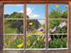 Blumenwiese im Frühling  3D Wandtattoo Fenster