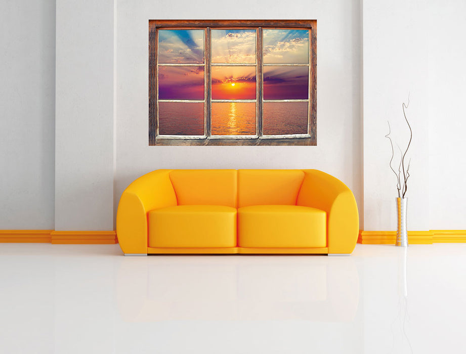 Meer im Sonnenaufgang 3D Wandtattoo Fenster Wand
