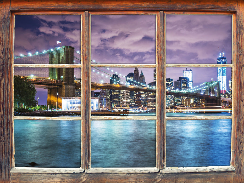 Skyline New York 3D Wandtattoo Fenster