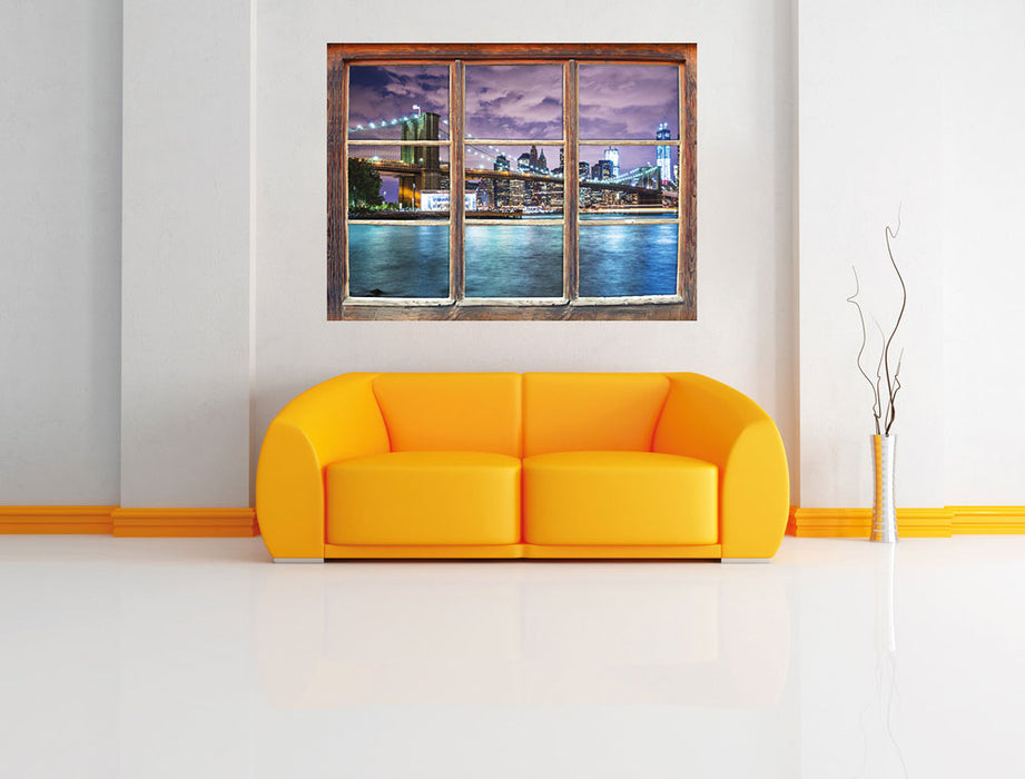 Skyline New York 3D Wandtattoo Fenster Wand