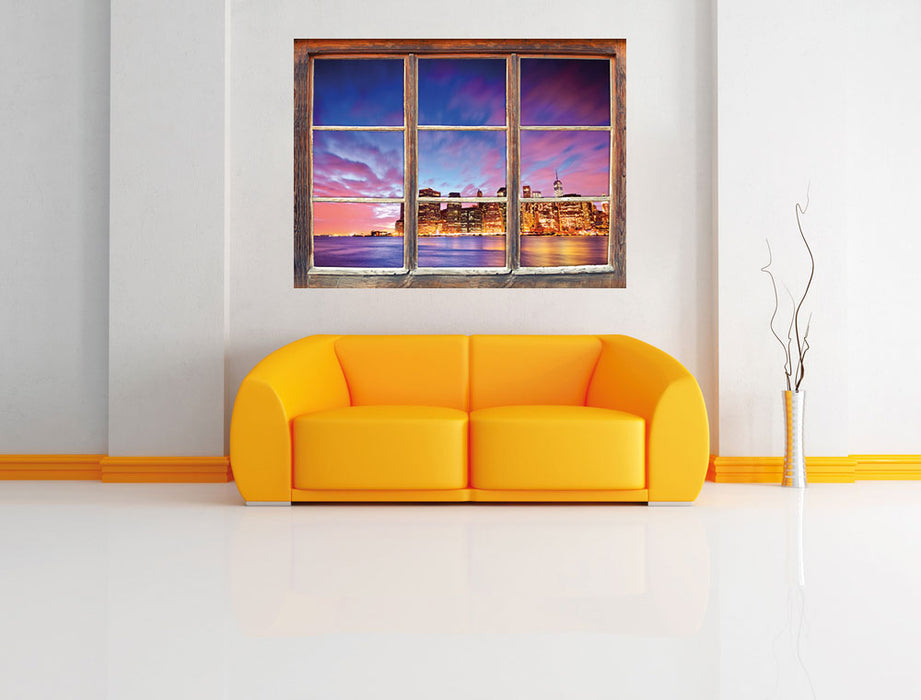 Skyline New York 3D Wandtattoo Fenster Wand