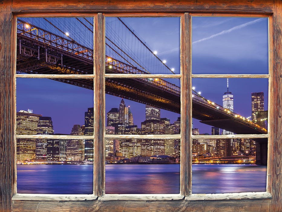 New York Brooklyn Bridge  3D Wandtattoo Fenster