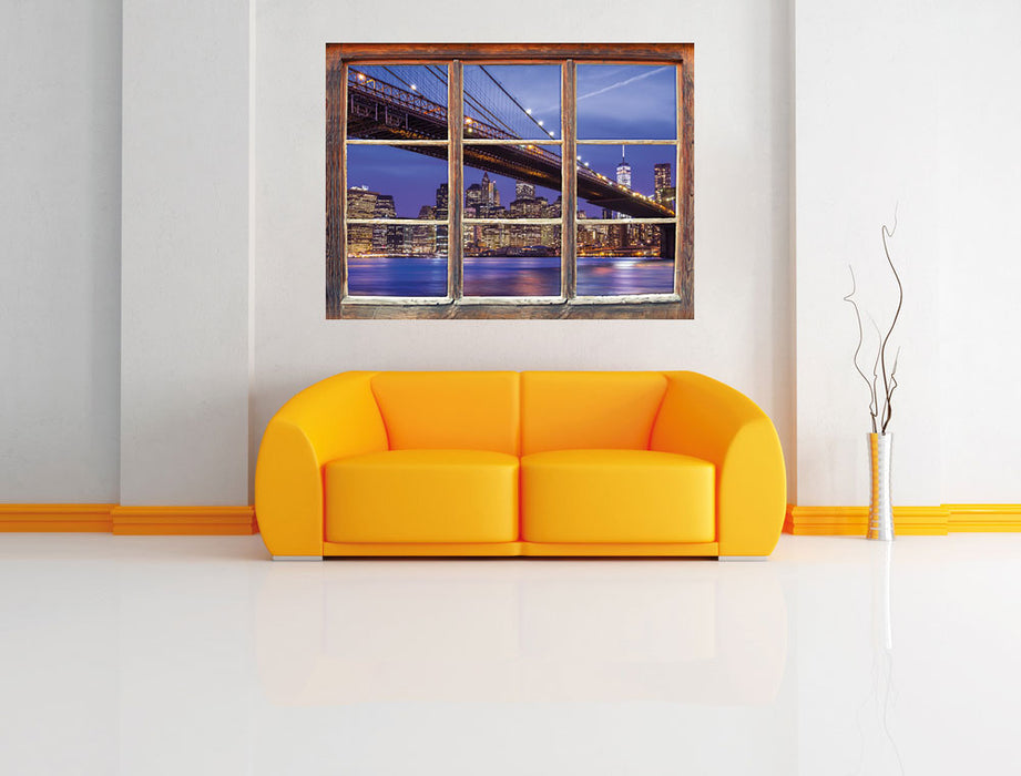 New York Brooklyn Bridge 3D Wandtattoo Fenster Wand