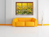 Riesiges Sonnenblumenfeld 3D Wandtattoo Fenster Wand