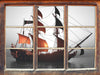 Gewaltiges Segelschiff 3D Wandtattoo Fenster
