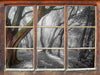 einsamer Baum in tristem Grau 3D Wandtattoo Fenster