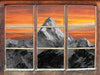Hoher schneebedeckter Berg 3D Wandtattoo Fenster