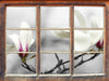 Magnolienblüten 3D Wandtattoo Fenster