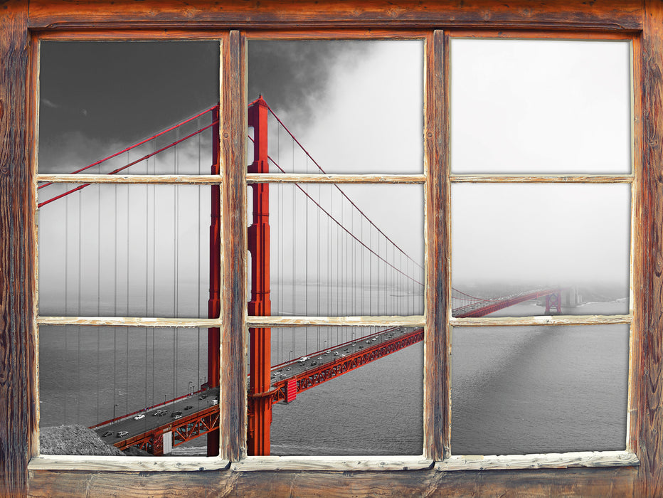 Golden Gate Bridge USA 3D Wandtattoo Fenster