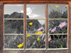 Blumenwiese im Frühling 3D Wandtattoo Fenster