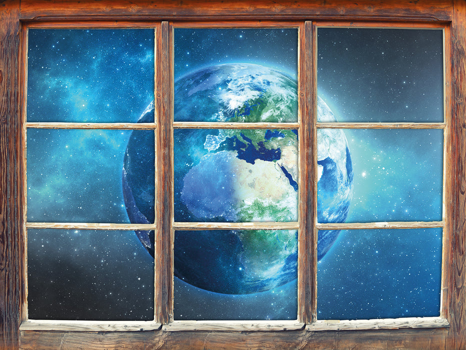 Unsere Erde im Weltall 3D Wandtattoo Fenster