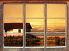Haus am See bei Sonnenuntergang  3D Wandtattoo Fenster