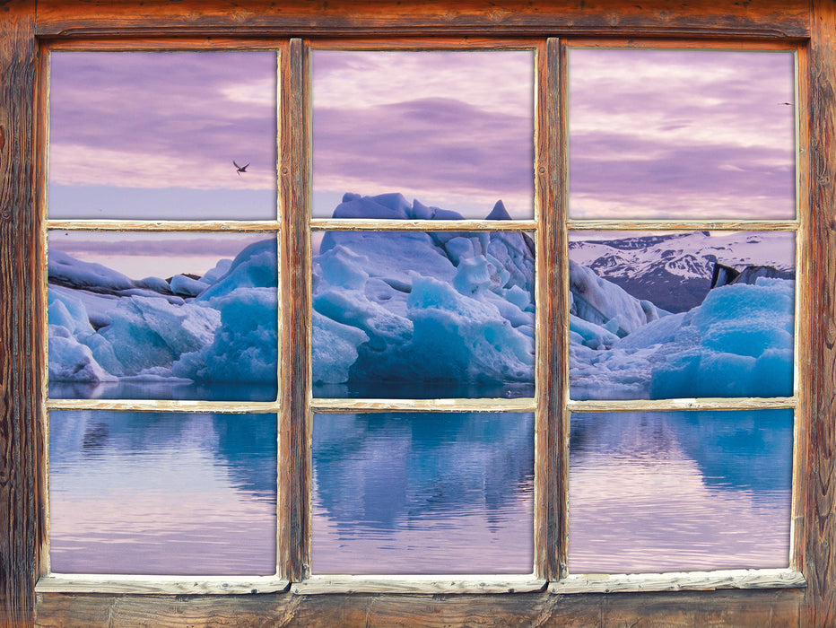 Wunderschöne Eisberglandschaft  3D Wandtattoo Fenster