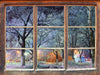 Baumallee im Winter  3D Wandtattoo Fenster